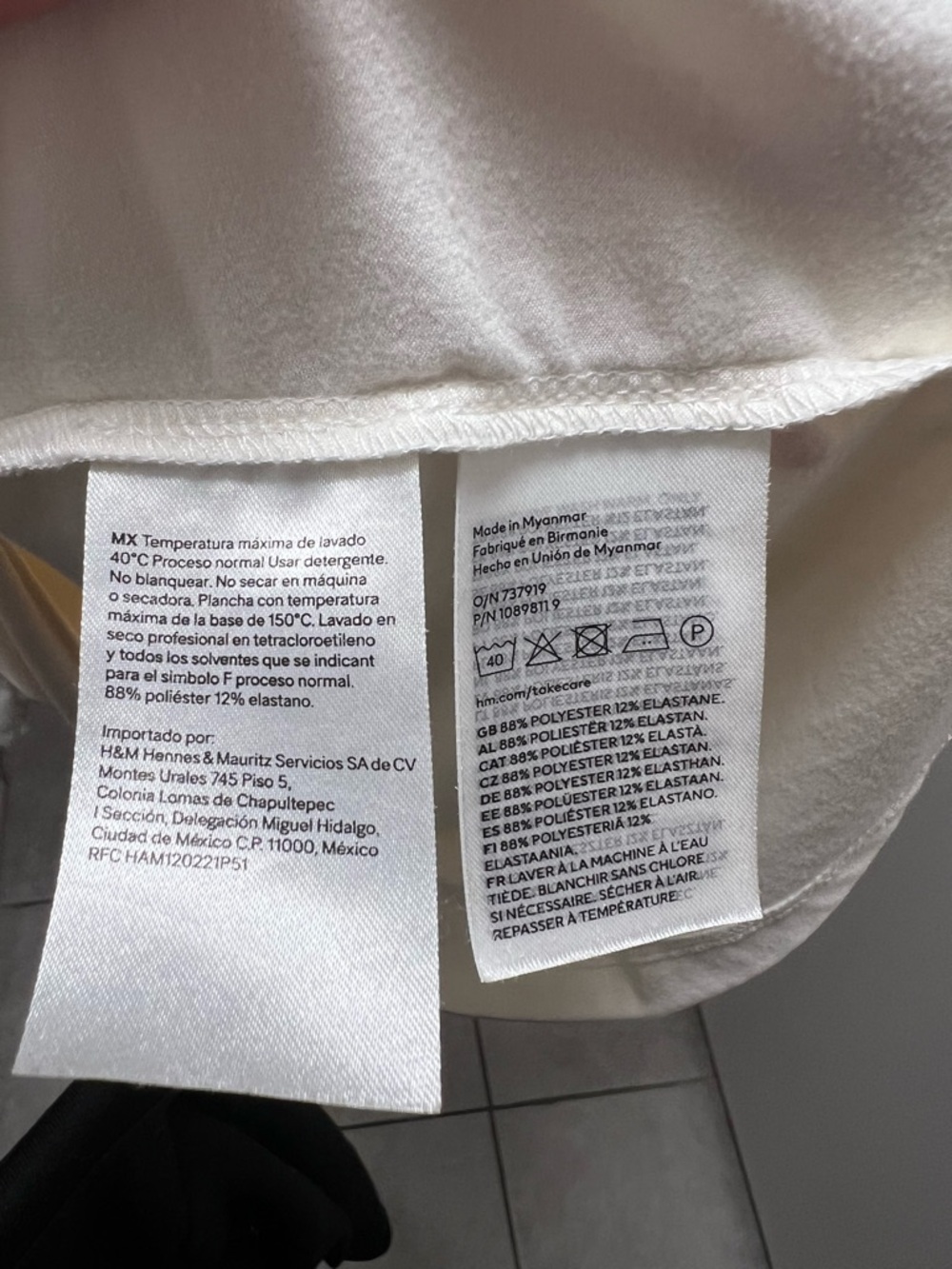 H&M White Square Neck Long Sleeve Top - Picture 4 of 4